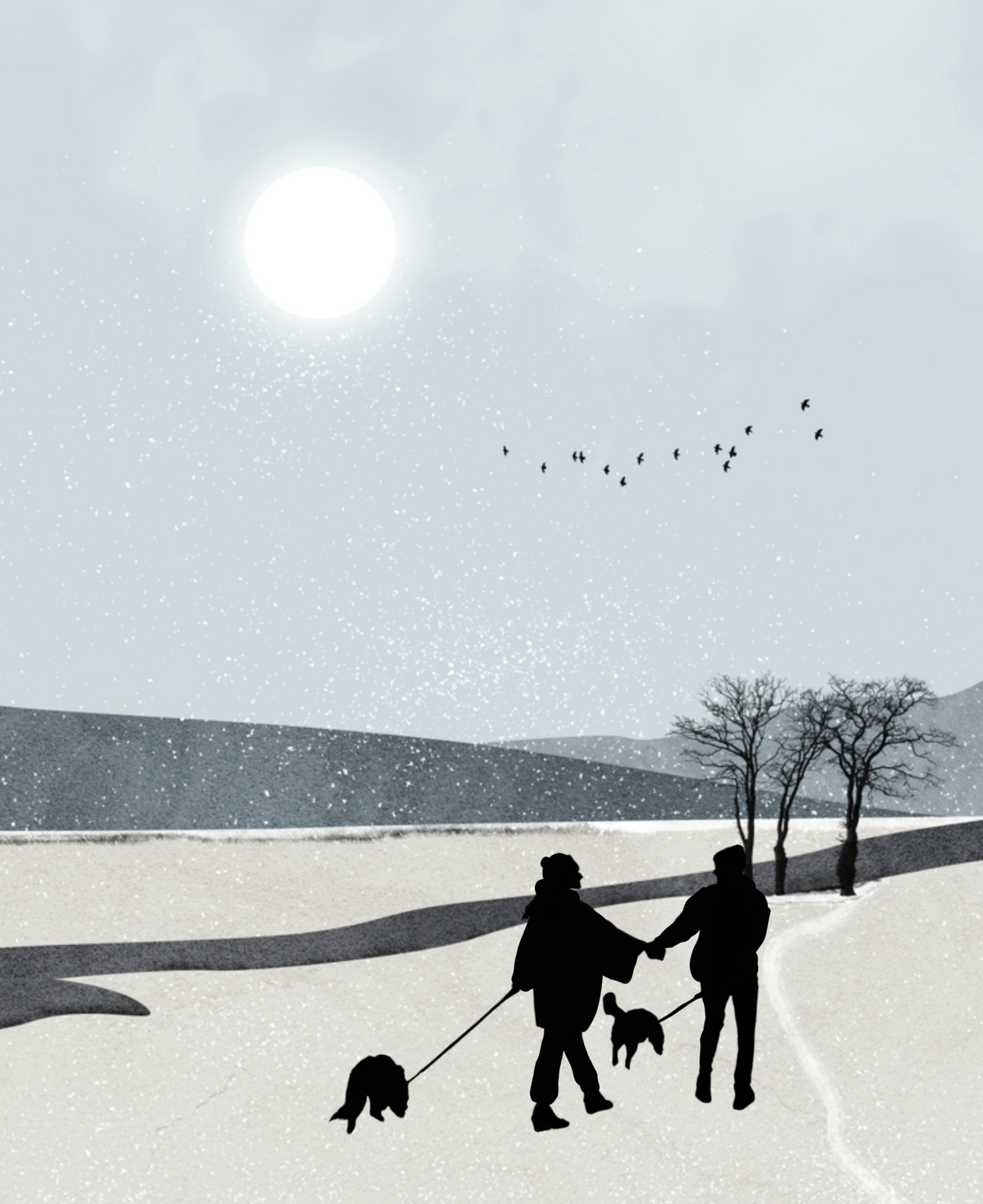 „ Zimowy Spacer / Winter Walk” Unikatowy Plakat z Twoim Zdjęciem Prezent Pamiątka