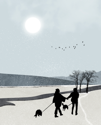 „ Zimowy Spacer / Winter Walk” Unikatowy Plakat z Twoim Zdjęciem Prezent Pamiątka