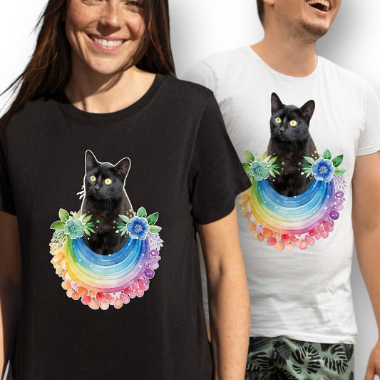 T-shirt z nadrukiem Twój Pupil na koszulce Biały / Czarny / Unisex / Tęcza 6