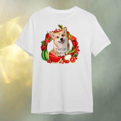 T-shirt z nadrukiem Twój Pupil na koszulce Biały / Czarny / Unisex / Owoce 2