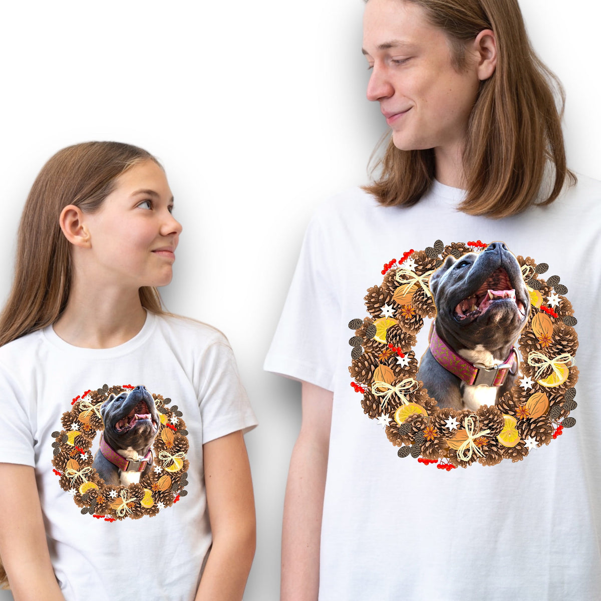 T-shirt z nadrukiem Twój Pupil na koszulce Biały / Czarny / Unisex / Boże Narodzenie 19