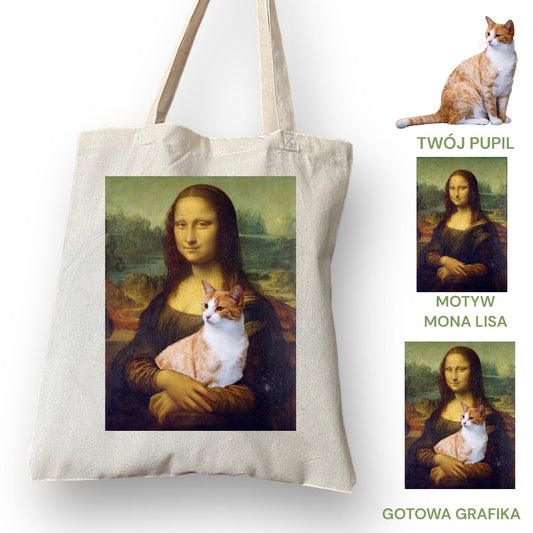 Personalizacja eko Torba ze zdjęciem Twojego Pupila / Mona Lisa
