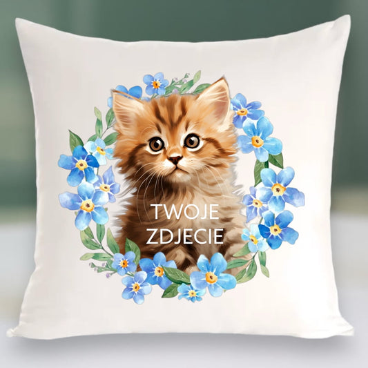Personalizowany Prezent Poduszka z Twoim Pupilem / Niezapominajka 1