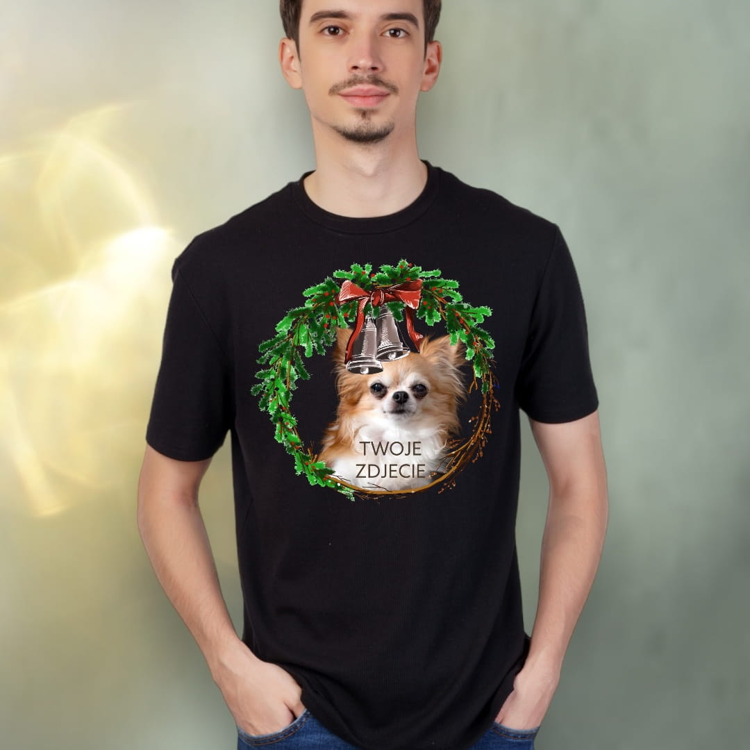T-shirt z nadrukiem Twój Pupil na koszulce Biały / Czarny / Unisex / Boże Narodzenie 6