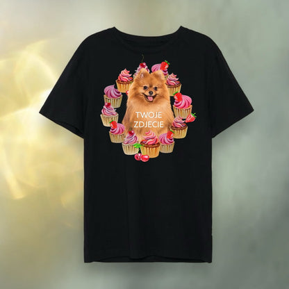 T-shirt z nadrukiem Twój Pupil na koszulce Biały / Czarny / Unisex / Babeczki