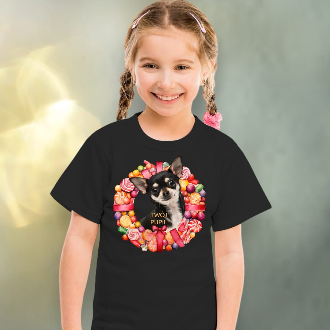 Koszulka z Twoim Pupilem Personalizacja / Biała / Czarna / Dziecięca Unisex / Lizaki 1
