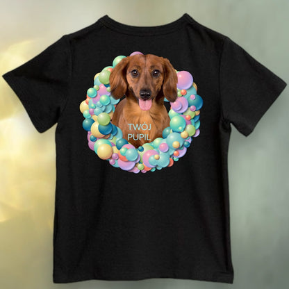 Koszulka z Twoim Pupilem Personalizacja / Biała / Czarna / Dziecięca Unisex / Balony 1