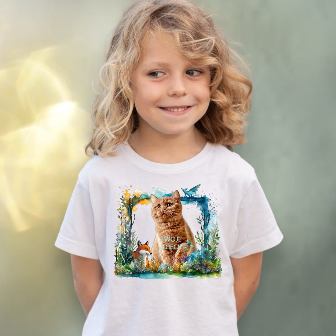 Koszulka z Twoim Pupilem Personalizacja / Biała / Czarna / Dziecięca Unisex / Magia 2