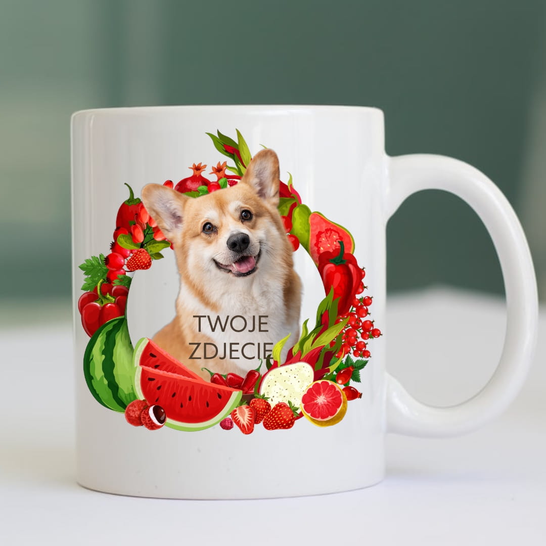 Personalizowany Kubek ze zdjęciem Twojego Pupila / Owoce 2