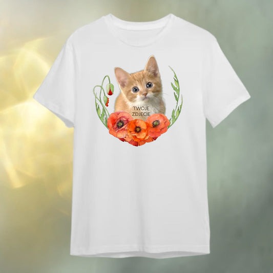 T-shirt z nadrukiem Twój Pupil na koszulce Biały / Czarny / Unisex / Maki 1