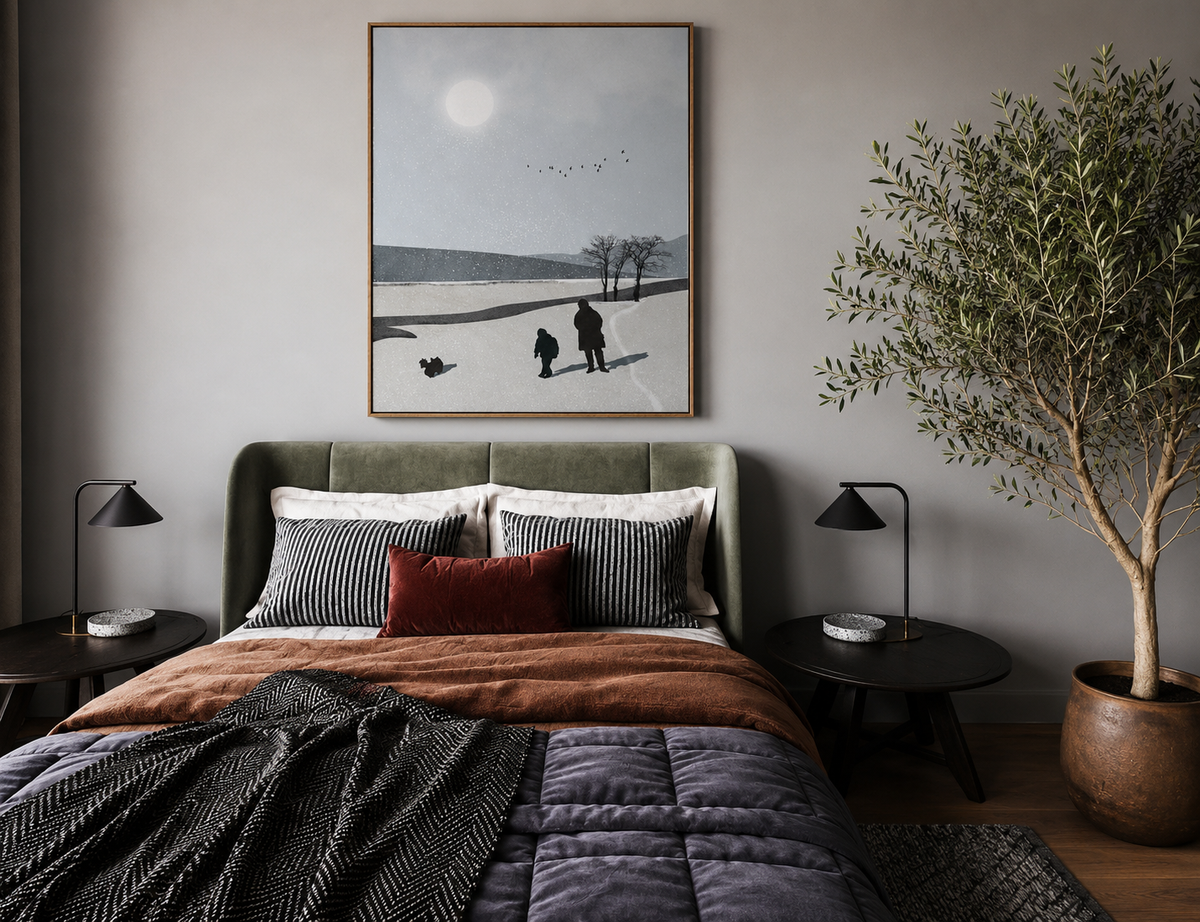 „ Zimowy Spacer / Winter Walk” Unikatowy Plakat z Twoim Zdjęciem Prezent Pamiątka