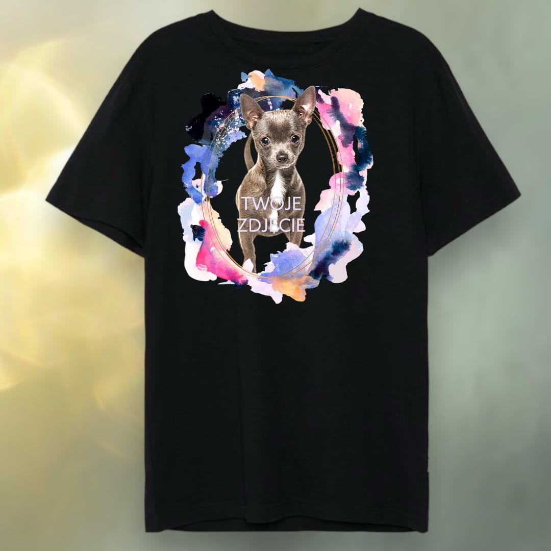 T-shirt z nadrukiem Twój Pupil na koszulce Biały / Czarny / Unisex / Plama 2