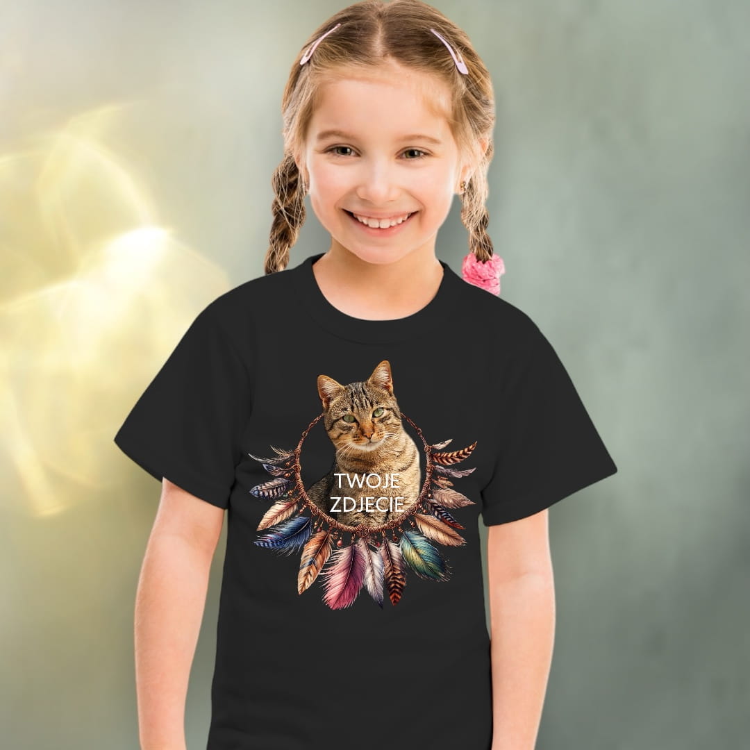 Koszulka z Twoim Pupilem Personalizacja / Biała / Czarna / Dziecięca Unisex / Boho